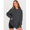 imageANRABESS Womens Oversized Hoodies Long Sleeve Fleece Side Slit Hooded Sweatshirts Pullover 2026 Fall Outfits Y2K ClothesDeep Grey