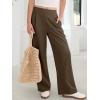 imageANRABESS Womens Pants Wide Leg Waffle Knit Casual Stretchy Slacks Work Dress Pant Business Palazzo Trousers Spring OutfitsBrown