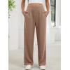 imageANRABESS Womens Pants Wide Leg Waffle Knit Casual Stretchy Slacks Work Dress Pant Business Palazzo Trousers Spring OutfitsCoffee