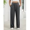 imageANRABESS Womens Pants Wide Leg Waffle Knit Casual Stretchy Slacks Work Dress Pant Business Palazzo Trousers Spring OutfitsDark Grey