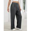 imageANRABESS Womens Pants Wide Leg Waffle Knit Casual Stretchy Slacks Work Dress Pant Business Palazzo Trousers Spring OutfitsDark Grey