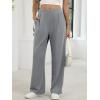 imageANRABESS Womens Pants Wide Leg Waffle Knit Casual Stretchy Slacks Work Dress Pant Business Palazzo Trousers Spring OutfitsLight Grey