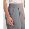 imageANRABESS Womens Pants Wide Leg Waffle Knit Casual Stretchy Slacks Work Dress Pant Business Palazzo Trousers Spring OutfitsLight Grey