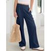 imageANRABESS Womens Pants Wide Leg Waffle Knit Casual Stretchy Slacks Work Dress Pant Business Palazzo Trousers Spring OutfitsNavy Blue