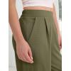 imageANRABESS Womens Pants Wide Leg Waffle Knit Casual Stretchy Slacks Work Dress Pant Business Palazzo Trousers Spring OutfitsPea Green