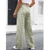 imageANRABESS Womens Striped Gingham Pants 2025 Pajama Drawstring Wide Leg Lounge Plaid Pants Cute Casual Trousers with PocketsArmy Green White Plaid