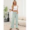 imageANRABESS Womens Striped Gingham Pants 2025 Pajama Drawstring Wide Leg Lounge Plaid Pants Cute Casual Trousers with PocketsGreen White Stripe