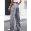 imageANRABESS Womens Striped Gingham Pants 2025 Pajama Drawstring Wide Leg Lounge Plaid Pants Cute Casual Trousers with PocketsNavy Blue White Plaid