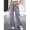 imageANRABESS Womens Striped Gingham Pants 2025 Pajama Drawstring Wide Leg Lounge Plaid Pants Cute Casual Trousers with PocketsNavy Blue White Plaid