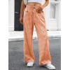 imageANRABESS Womens Striped Gingham Pants 2025 Pajama Drawstring Wide Leg Lounge Plaid Pants Cute Casual Trousers with PocketsOrange White Plaid