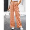 imageANRABESS Womens Striped Gingham Pants 2025 Pajama Drawstring Wide Leg Lounge Plaid Pants Cute Casual Trousers with PocketsOrange White Plaid