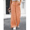 imageANRABESS Womens Striped Gingham Pants 2025 Pajama Drawstring Wide Leg Lounge Plaid Pants Cute Casual Trousers with PocketsOrange White Plaid