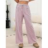 imageANRABESS Womens Striped Gingham Pants 2025 Pajama Drawstring Wide Leg Lounge Plaid Pants Cute Casual Trousers with PocketsRed White Stripe