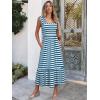 imageANRABESS Womens Summer Sleeveless Maxi Dress Square Neck Smocked Boho Casual Ruffle Strap Flowy ALine Long Beach SundressBlue White Stripes