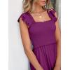 imageANRABESS Womens Summer Sleeveless Maxi Dress Square Neck Smocked Boho Casual Ruffle Strap Flowy ALine Long Beach SundressDark Purple