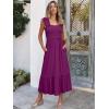 imageANRABESS Womens Summer Sleeveless Maxi Dress Square Neck Smocked Boho Casual Ruffle Strap Flowy ALine Long Beach SundressDark Purple