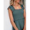 imageANRABESS Womens Summer Sleeveless Maxi Dress Square Neck Smocked Boho Casual Ruffle Strap Flowy ALine Long Beach SundressGreen