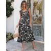imageANRABESS Womens Summer Sleeveless Maxi Dress Square Neck Smocked Boho Casual Ruffle Strap Flowy ALine Long Beach SundressPrint Black Floral