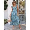 imageANRABESS Womens Summer Sleeveless Maxi Dress Square Neck Smocked Boho Casual Ruffle Strap Flowy ALine Long Beach SundressPrint Blue Yellow Floral