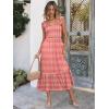 imageANRABESS Womens Summer Sleeveless Maxi Dress Square Neck Smocked Boho Casual Ruffle Strap Flowy ALine Long Beach SundressRed Plaid
