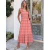 imageANRABESS Womens Summer Sleeveless Maxi Dress Square Neck Smocked Boho Casual Ruffle Strap Flowy ALine Long Beach SundressRed Plaid