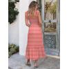 imageANRABESS Womens Summer Sleeveless Maxi Dress Square Neck Smocked Boho Casual Ruffle Strap Flowy ALine Long Beach SundressRed Plaid
