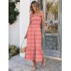 imageANRABESS Womens Summer Sleeveless Maxi Dress Square Neck Smocked Boho Casual Ruffle Strap Flowy ALine Long Beach SundressRed Plaid