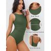 imageANRABESS Womens Swimsuits One Piece Tummy Control Full Coverage Bathing Suit Ruched Modest Swim Suit Beach Vacation SwimwearArmy Green