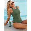 imageANRABESS Womens Swimsuits One Piece Tummy Control Full Coverage Bathing Suit Ruched Modest Swim Suit Beach Vacation SwimwearArmy Green