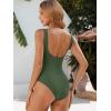 imageANRABESS Womens Swimsuits One Piece Tummy Control Full Coverage Bathing Suit Ruched Modest Swim Suit Beach Vacation SwimwearArmy Green