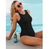 imageANRABESS Womens Swimsuits One Piece Tummy Control Full Coverage Bathing Suit Ruched Modest Swim Suit Beach Vacation SwimwearBlack