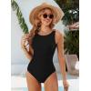 imageANRABESS Womens Swimsuits One Piece Tummy Control Full Coverage Bathing Suit Ruched Modest Swim Suit Beach Vacation SwimwearBlack