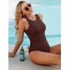 imageANRABESS Womens Swimsuits One Piece Tummy Control Full Coverage Bathing Suit Ruched Modest Swim Suit Beach Vacation SwimwearBrown