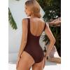 imageANRABESS Womens Swimsuits One Piece Tummy Control Full Coverage Bathing Suit Ruched Modest Swim Suit Beach Vacation SwimwearBrown