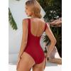 imageANRABESS Womens Swimsuits One Piece Tummy Control Full Coverage Bathing Suit Ruched Modest Swim Suit Beach Vacation SwimwearRed