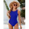 imageANRABESS Womens Swimsuits One Piece Tummy Control Full Coverage Bathing Suit Ruched Modest Swim Suit Beach Vacation SwimwearRoyal Blue