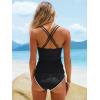 imageANRABESS Womens Tankini Set Two Piece Swimsuit Tummy Control V Neck Top Bathing Suit High Waisted Color Block Swimwear 2026Black