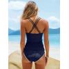 imageANRABESS Womens Tankini Set Two Piece Swimsuit Tummy Control V Neck Top Bathing Suit High Waisted Color Block Swimwear 2026Navy Blue