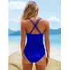 imageANRABESS Womens Tankini Set Two Piece Swimsuit Tummy Control V Neck Top Bathing Suit High Waisted Color Block Swimwear 2026Royal Blue