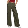 imageANRABESS Cargo Pants for Women High Waisted Wide Leg Casual Work Pant 2026 Trendy Y2K Streetwear Trousers with PocketsArmy Green