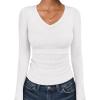 imageANRABESS Long Sleeve Shirts for Women V Neck Ribbed Knit Fitted Fall Basic Tshirts Going Out Tops 2026 Casual Trendy ClothesWhite