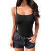 imageANRABESS Tank Tops for Women Square Neck Adjustable Spaghetti Strap Double Lined Camisole Tops Summer Basic Cami ShirtsBlack