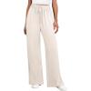 imageANRABESS Women Wide Leg Palazzo Pants 2026 Summer Casual Loose Elastic High Waisted Flowy Lounge Beach Trousers Work OutfitsBeige