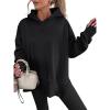 imageANRABESS Womens Oversized Hoodies Long Sleeve Fleece Side Slit Hooded Sweatshirts Pullover 2026 Fall Outfits Y2K ClothesBlack