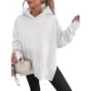 imageANRABESS Womens Oversized Hoodies Long Sleeve Fleece Side Slit Hooded Sweatshirts Pullover 2026 Fall Outfits Y2K ClothesWhite