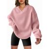 imageANRABESS Womens Oversized V Neck Sweatshirt Fleece Long Sleeve Hoodies Pullover Comfy Top 2026 Outfits Teen Preppy Clothes Light Pink XLarge