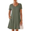 imageANRABESS Womens Summer T Shirt Dress Casual V Neck Short Sleeve Floral Boho Flowy Mini Dresses 2026 Beach Vacation ClothesArmy Green