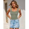 imageANRABESS Bodysuits for Women Summer Ribbed Knit Scoop Neck Sleeveless Sexy Slim Fitted Tank Tops 2026Sage Green