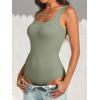 imageANRABESS Bodysuits for Women Summer Ribbed Knit Scoop Neck Sleeveless Sexy Slim Fitted Tank Tops 2026Sage Green