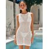 imageANRABESS Women Swimsuits Cover Up Summer Crochet Mesh Beach Tank Mini Dress Bathing Suit Vacation Clothes Swimwear OutfitsWhite